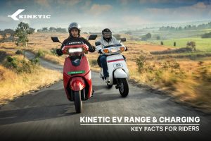 Kinetic EV scooters demonstrating range and charging for daily commuting on Indian roads.