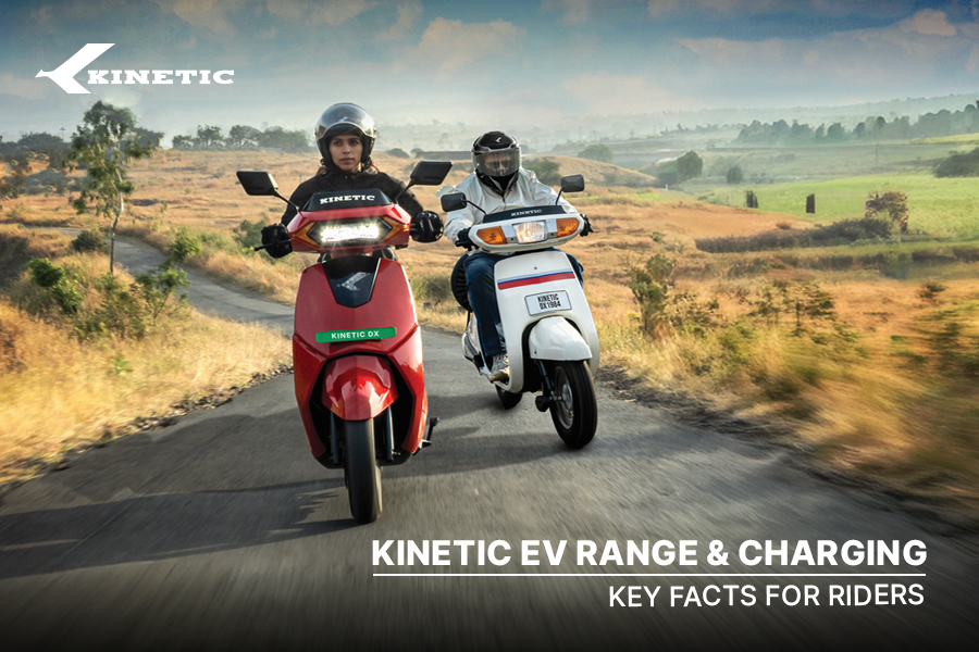 Kinetic EV scooters demonstrating range and charging for daily commuting on Indian roads.